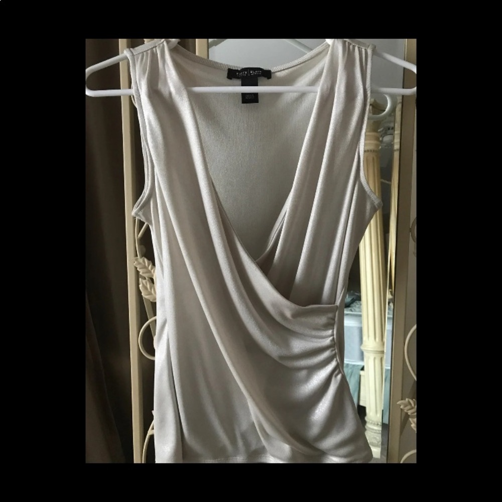 White house black market blouse silver small